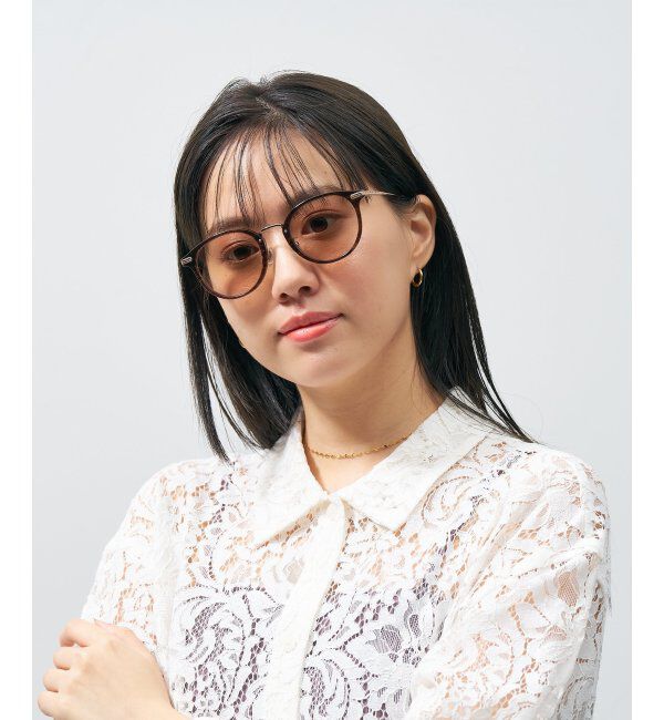  「ボストン型 調光サングラス｜UNITED ARROWS ﾚﾝｽﾞの色が変わる UVカット 紫外線対策 ユナイテッドアローズ」|サングラス|薄ブラウン1