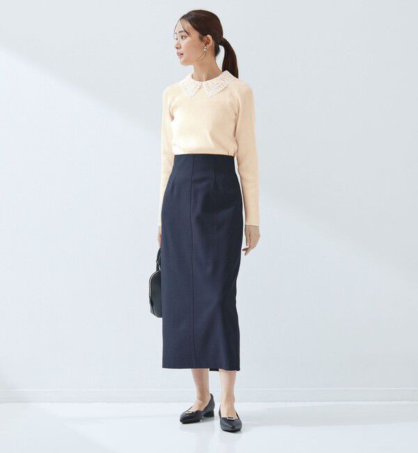 UNITED ARROWS green label relaxing「リブ エリレース 2WAY ニット プルオーバー ウォッシャブル」|ニット・セーター|