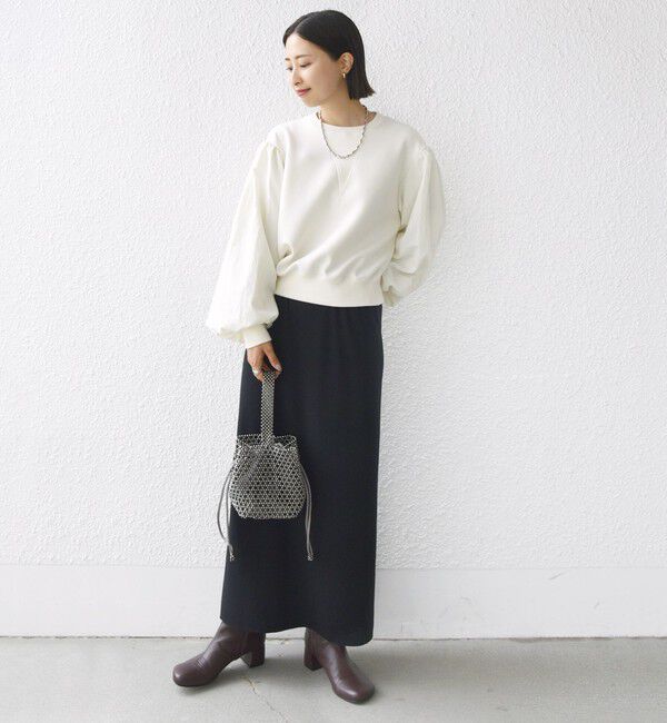 SHIPS for women「【WEB限定】〈手洗い可能〉エア ダンボール 布帛 コンビ プルオーバー」|スウェット・ジャージ|