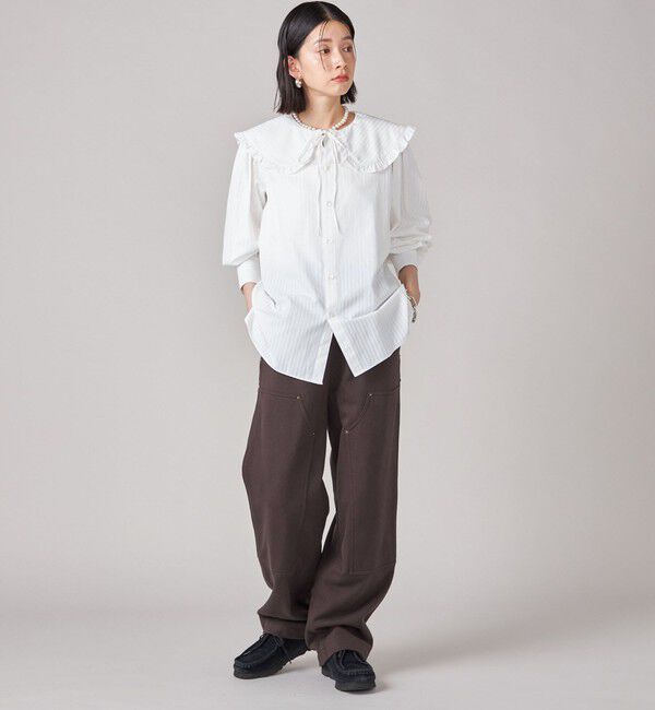 SHIPS for women「SHIPS NINE CASE:〈手洗い可能〉ビッグ カラー ブラウス」|シャツ・ブラウス|