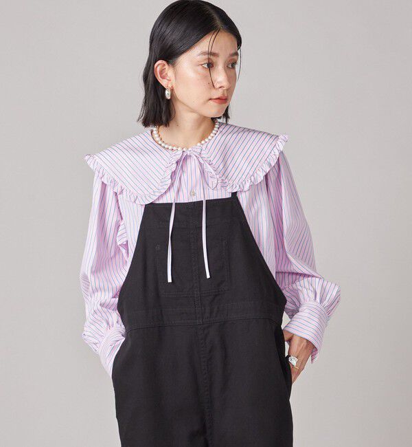 SHIPS for women「SHIPS NINE CASE:〈手洗い可能〉ビッグ カラー ブラウス」|シャツ・ブラウス|
