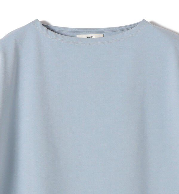 SHIPS for women「《一部追加予約》〈洗濯機可能〉袖 ツイスト デザイン シアー ドッキング TEE」|Tシャツ・カットソー|