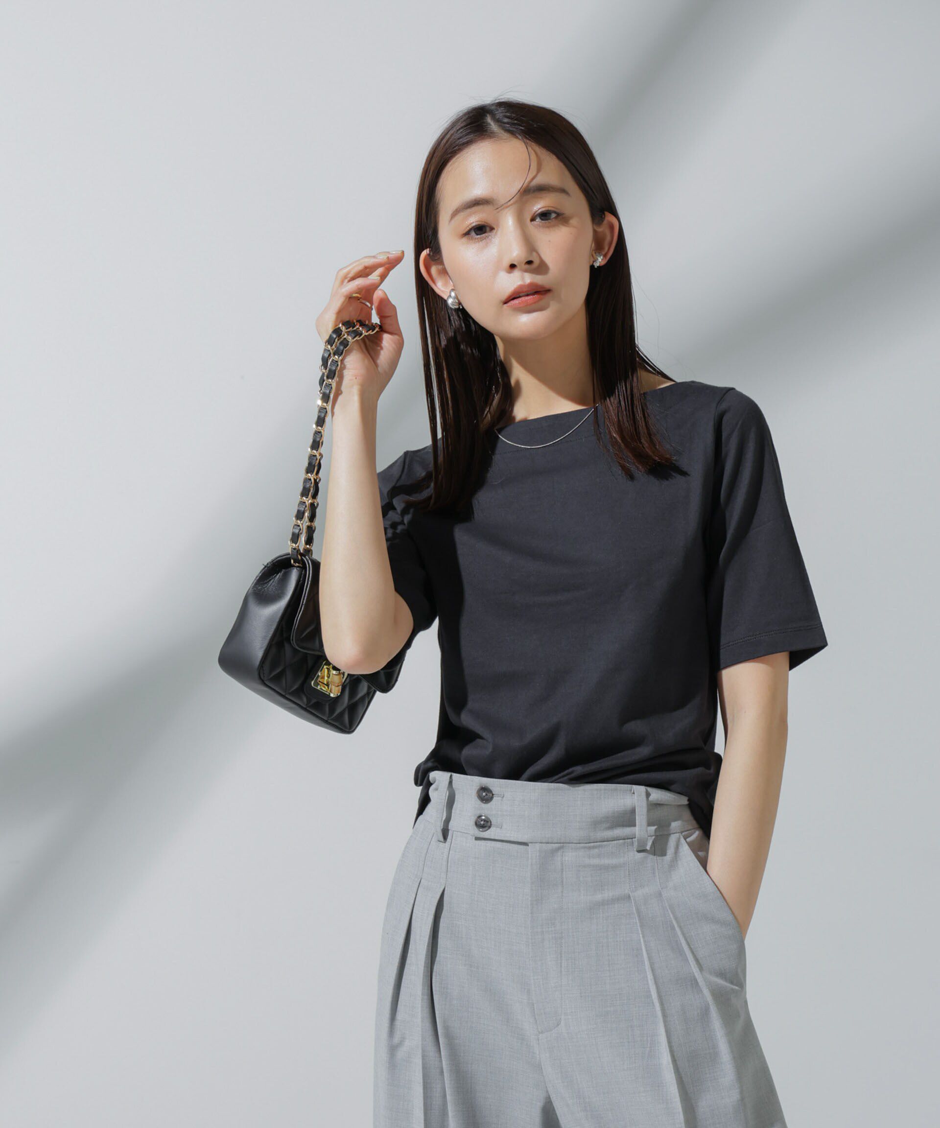 nano･universe「Anti Soaked(R) 汗染み防止 ボートネックTシャツ」|Tシャツ・カットソー|