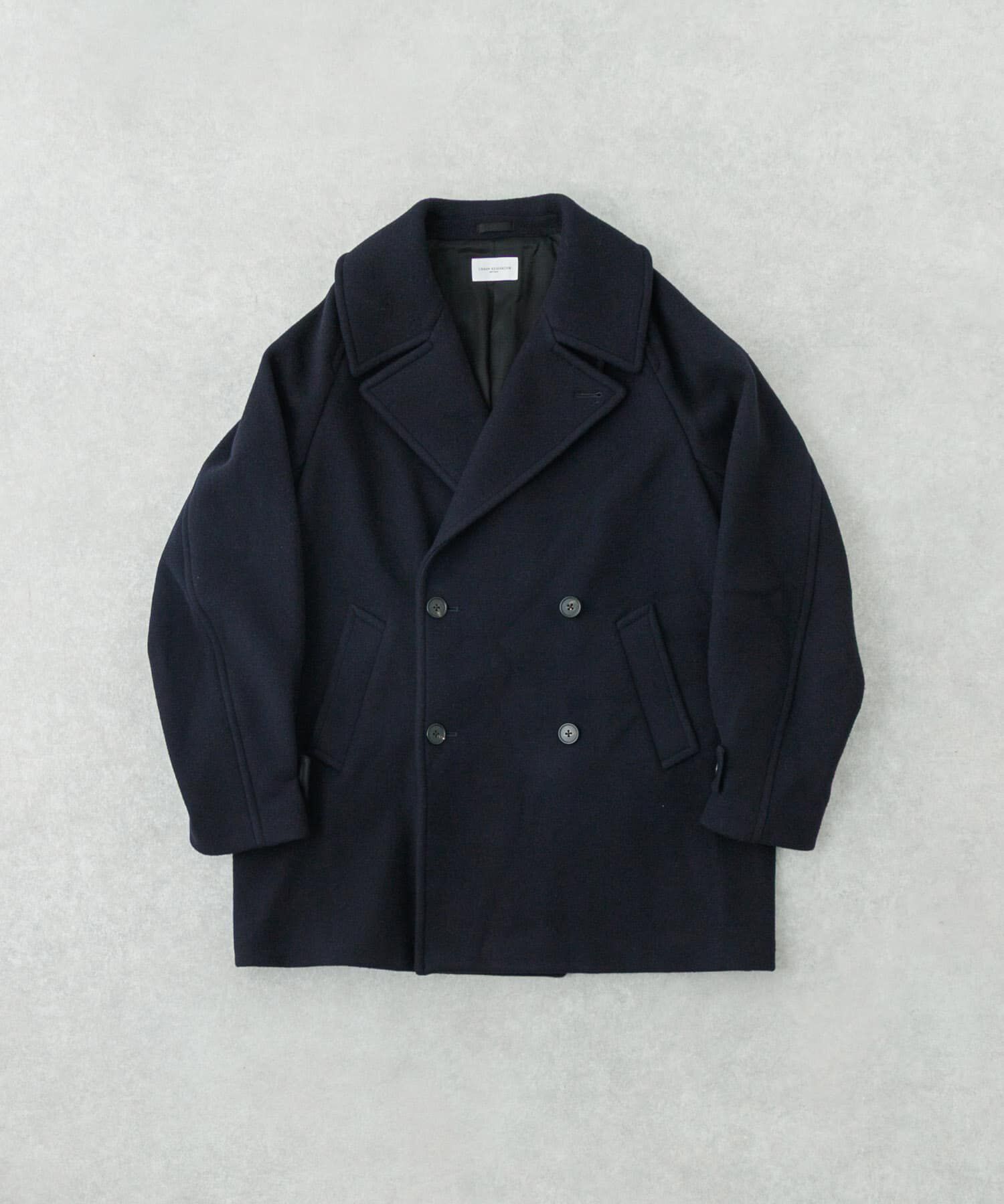 URBAN RESEARCH「new basic　DOUBLE BREAST HALF COAT」|ピーコート|ネイビー