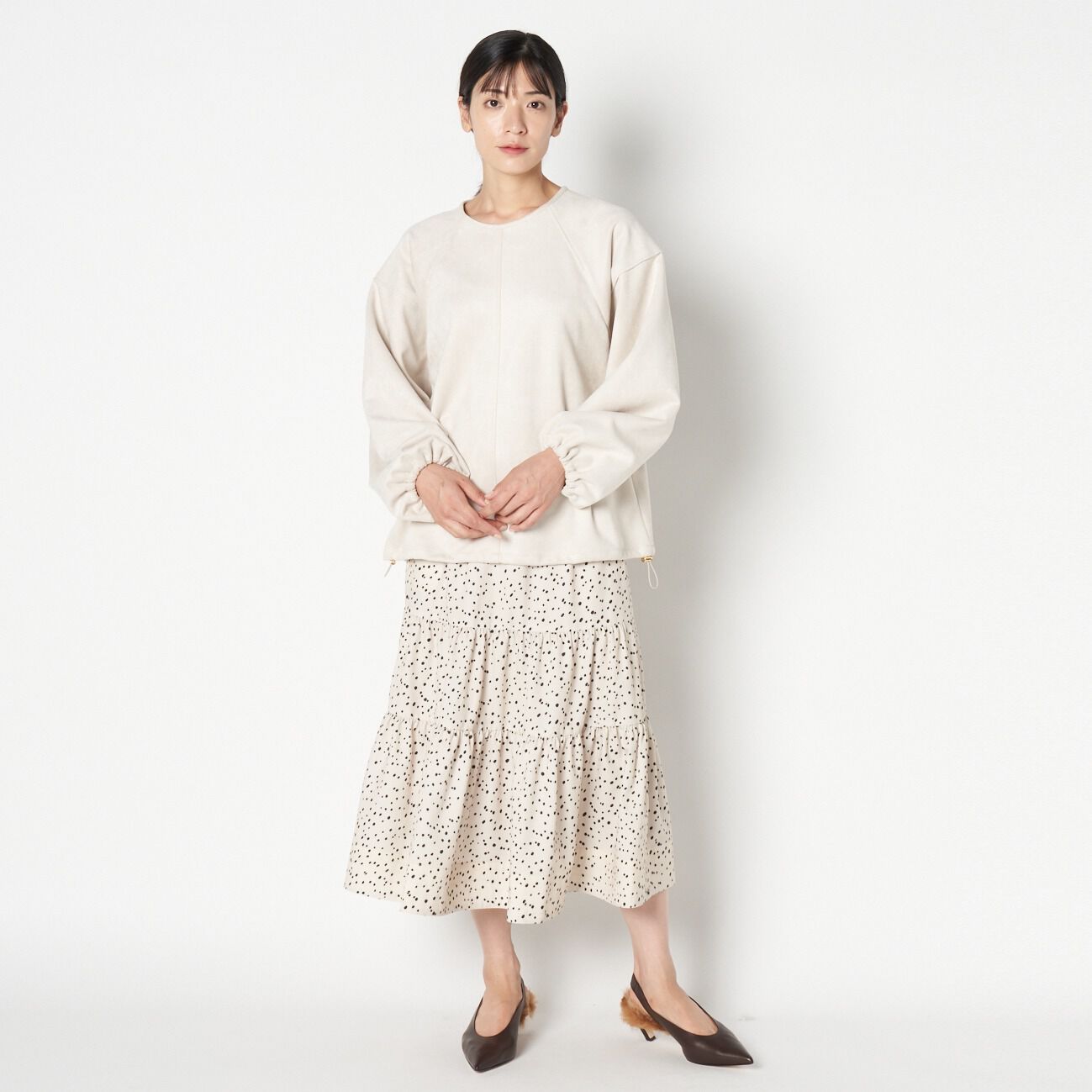HELIOPOLE「HELIOPOLE LEOPARD&DALMATIAN FLARE SKIRT」|スカート|
