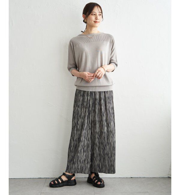 ikka「【雑誌InRed6月号掲載】さらっとプリーツワイドパンツ【親子コーデ】」|キュロット|