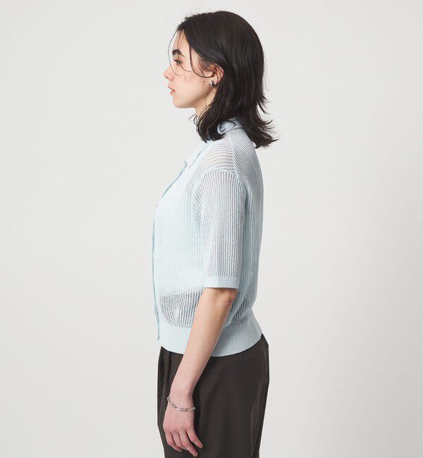 UNITED ARROWS green label relaxing「メッシュ ポロカーディガン ニット ウォッシャブル」|カーディガン|