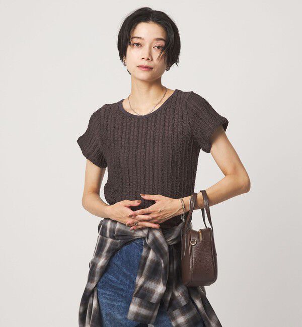 UNITED ARROWS green label relaxing「シャーリング Tシャツ」|Tシャツ・カットソー|DK.BROWN