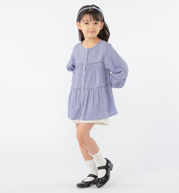 SHIPS KIDS「SHIPS KIDS:100～130cm / スナップ ボタン ティアード ブラウス」|シャツ・ブラウス|