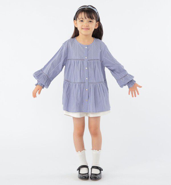 SHIPS KIDS「SHIPS KIDS:100～130cm / スナップ ボタン ティアード ブラウス」|シャツ・ブラウス|
