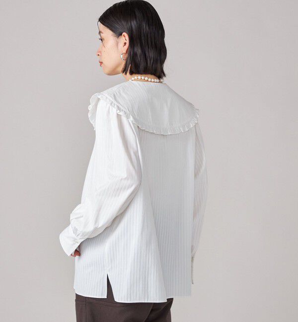 SHIPS for women「SHIPS NINE CASE:〈手洗い可能〉ビッグ カラー ブラウス」|シャツ・ブラウス|