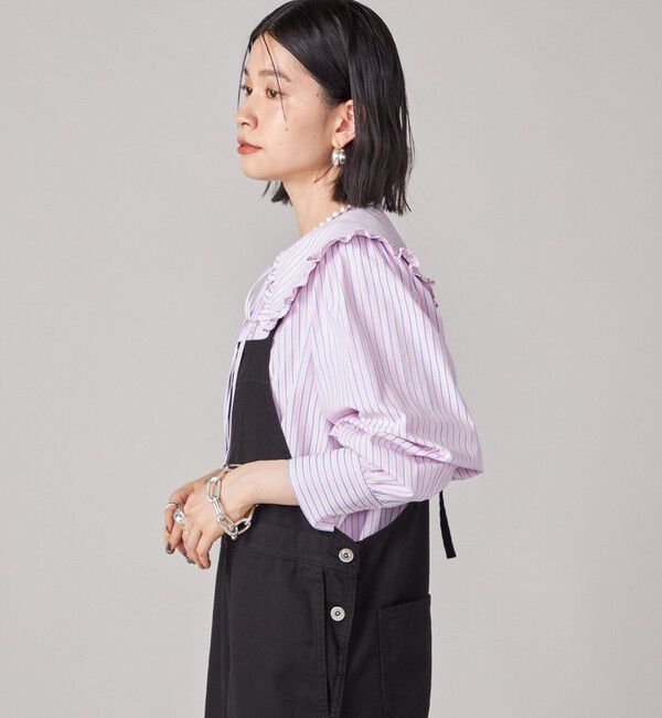 SHIPS for women「SHIPS NINE CASE:〈手洗い可能〉ビッグ カラー ブラウス」|シャツ・ブラウス|