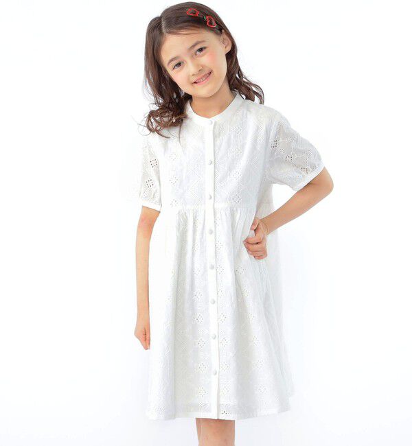 SHIPS KIDS「SHIPS KIDS:100～130cm / レース エンブロイダリー ワンピース」|ワンピース|