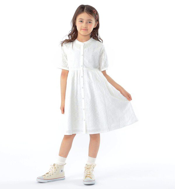 SHIPS KIDS「SHIPS KIDS:100～130cm / レース エンブロイダリー ワンピース」|ワンピース|