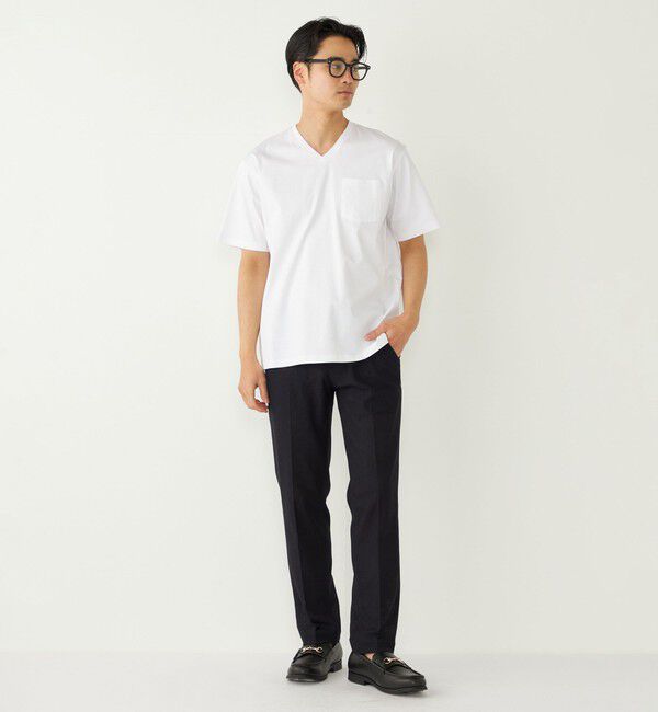 SHIPS Colors 「SHIPS Colors:〈抗菌防臭・接触冷感・UVカット〉シルケット コットン Vネック T◇」|Tシャツ・カットソー|