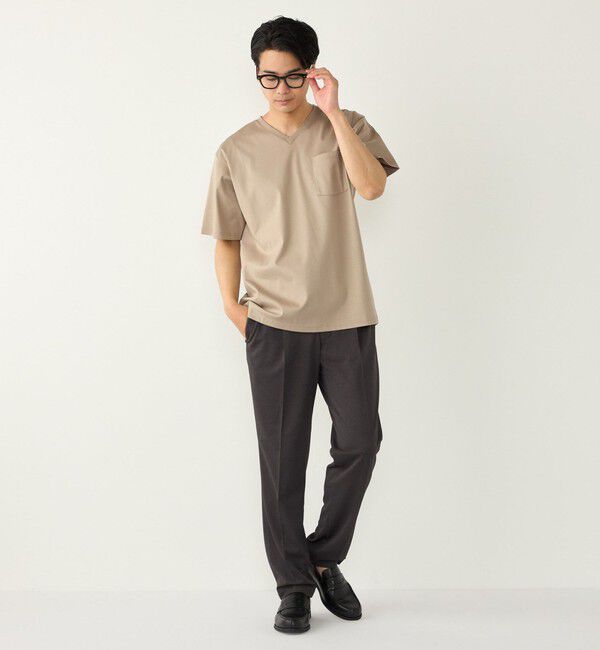 SHIPS Colors 「SHIPS Colors:〈抗菌防臭・接触冷感・UVカット〉シルケット コットン Vネック T◇」|Tシャツ・カットソー|