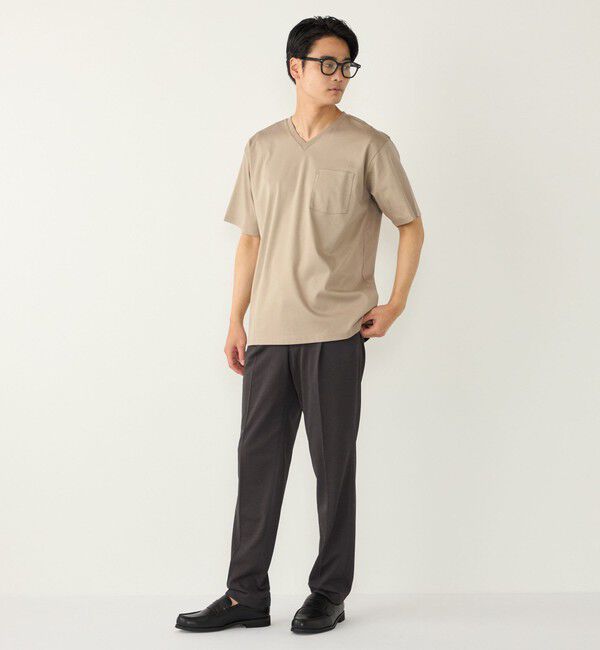 SHIPS Colors 「SHIPS Colors:〈抗菌防臭・接触冷感・UVカット〉シルケット コットン Vネック T◇」|Tシャツ・カットソー|