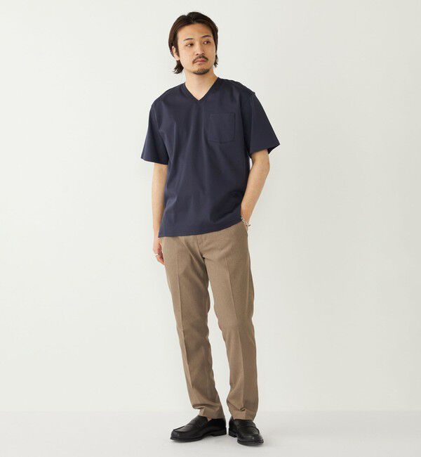SHIPS Colors 「SHIPS Colors:〈抗菌防臭・接触冷感・UVカット〉シルケット コットン Vネック T◇」|Tシャツ・カットソー|