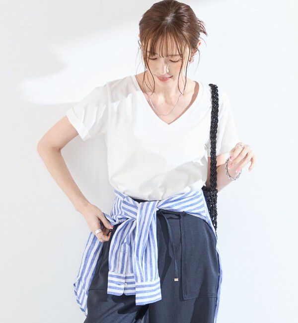 SHIPS Colors 「SHIPS Colors:〈汗染み防止・手洗い可能〉Vネック Tシャツ」|Tシャツ・カットソー|