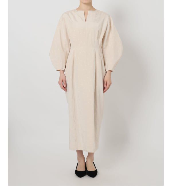 VERMEIL par iena「DOTジャガード ウエストシェイプワンピース」|ワンピース|