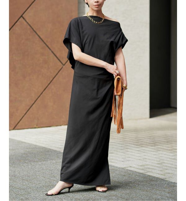 VERMEIL par iena「Drape dress」|ワンピース|ブラック