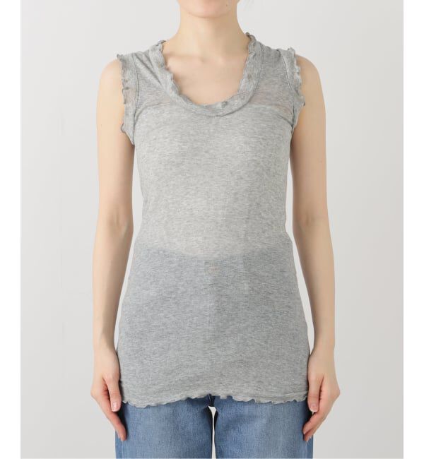 IENA LA BOUCLE「《追加》seamless basic./シームレスベーシック Flounce タンクトップ」|タンクトップ|