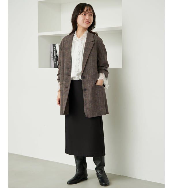 SLOBE IENA「《予約》TR CHECK BIG ジャケット」|テーラードジャケット|
