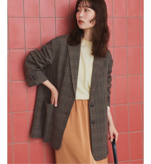 SLOBE IENA「《予約》TR CHECK BIG ジャケット」|テーラードジャケット|