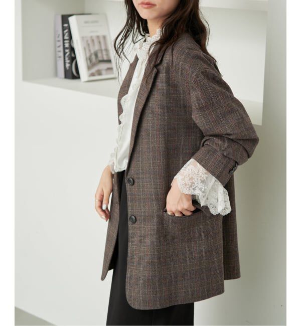 SLOBE IENA「《予約》TR CHECK BIG ジャケット」|テーラードジャケット|
