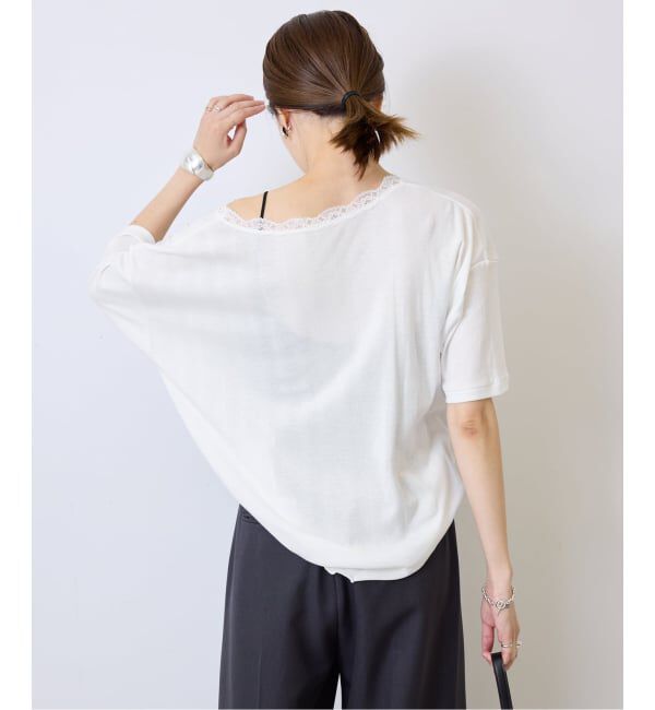 SLOBE IENA「miller/ミラー SLOBE別注 レースシアーTEE」|Tシャツ・カットソー|