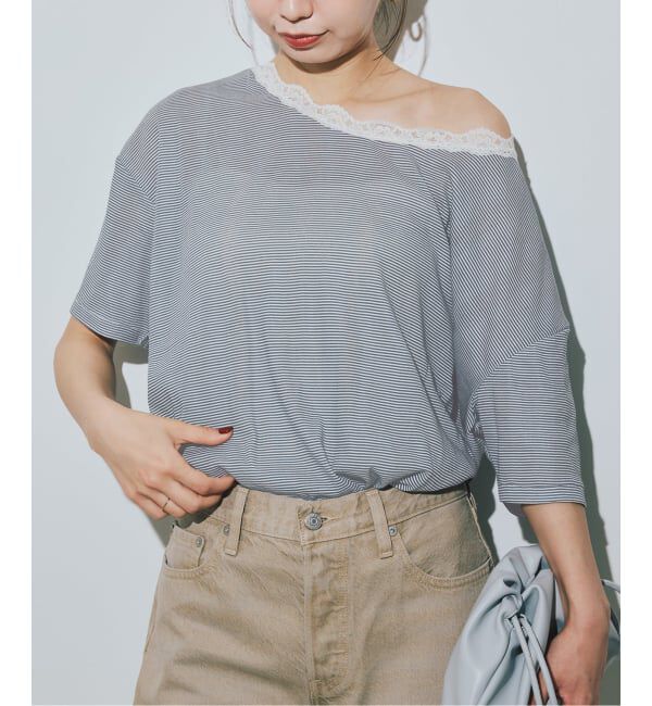 SLOBE IENA「miller/ミラー SLOBE別注 レースシアーTEE」|Tシャツ・カットソー|