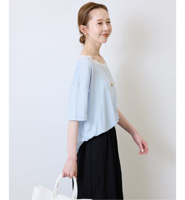 SLOBE IENA「miller/ミラー SLOBE別注 レースシアーTEE」|Tシャツ・カットソー|