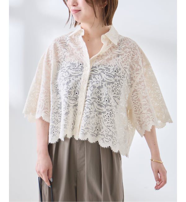 journal standard L'essage「オーガニックコットンMIXレースシャツ」|シャツ・ブラウス|