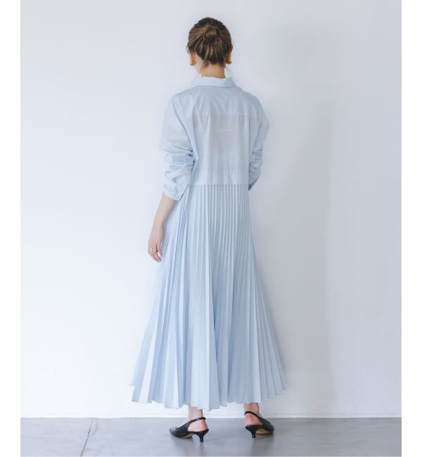 NOBLE「《追加》【洗える】プリーツシャツワンピース」|ワンピース|