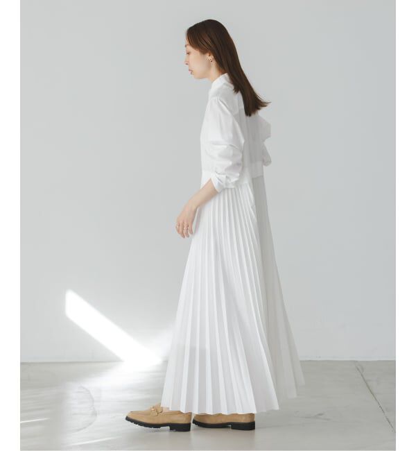 NOBLE「《追加》【洗える】プリーツシャツワンピース」|ワンピース|