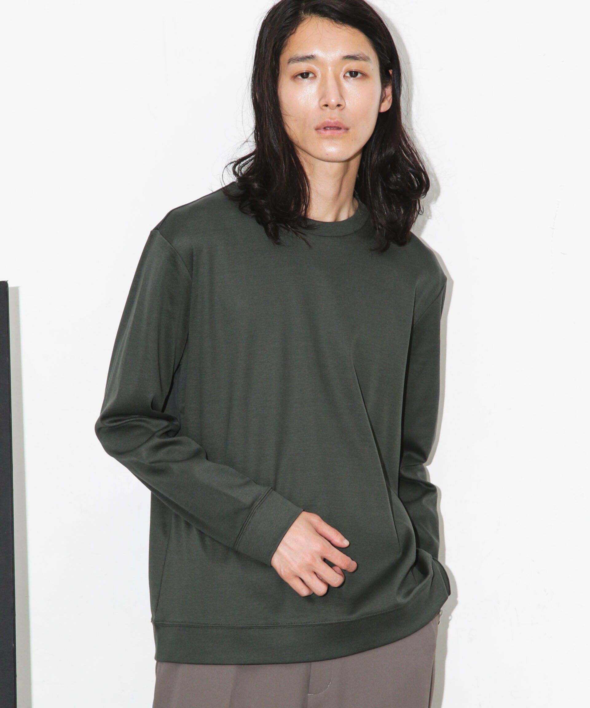 nano･universe「｢FORMAL JERSEY｣クルーネックカットソー長袖」|Tシャツ・カットソー|グリーン