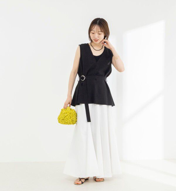NOLLEY'S「《セットアップ対応》【BECシリーズ】ウォッシャブルリネンライクベルテッドノースリーブブラウス」|ベスト・ジレ|