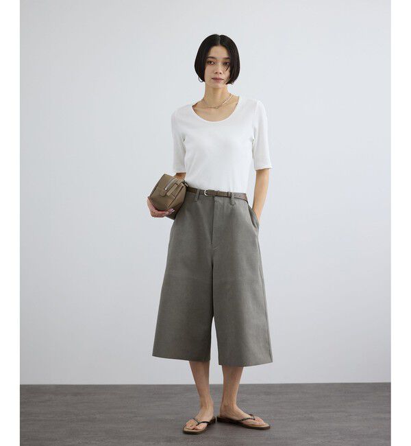 SALON adam et rope'「ウルトラスエードハーフパンツ / Ultrasuede(R)」|チノ|