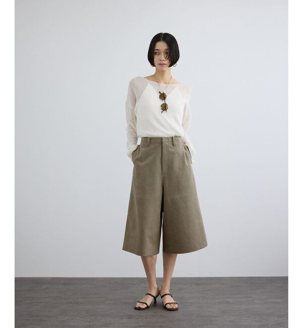 SALON adam et rope'「ウルトラスエードハーフパンツ / Ultrasuede(R)」|チノ|