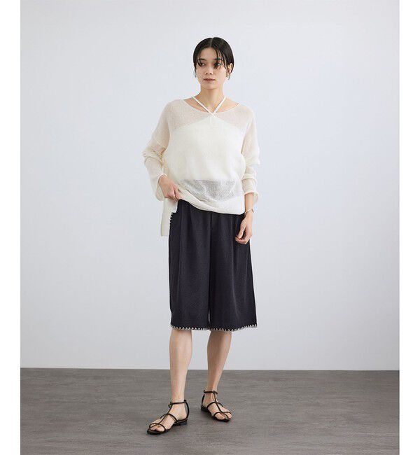 SALON adam et rope'「オーガニックリネンシアーボートネックプルオーバー」|ニット・セーター|