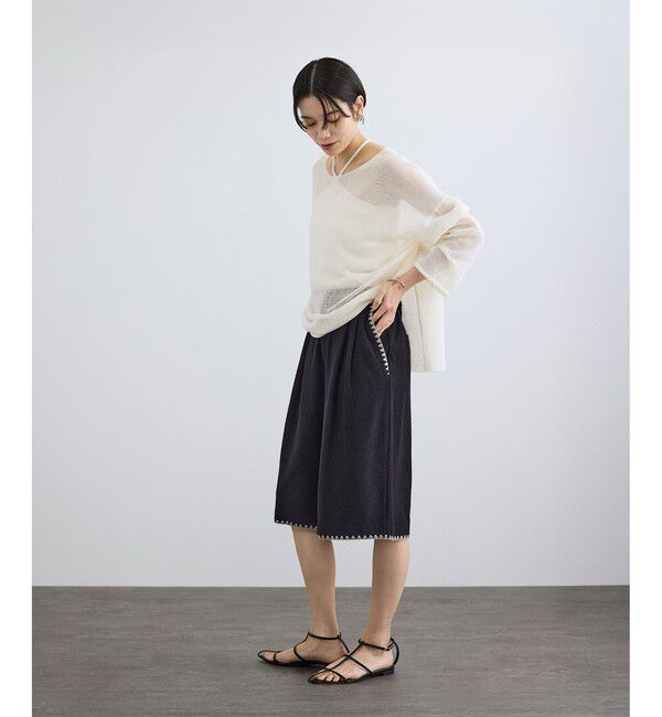 SALON adam et rope'「オーガニックリネンシアーボートネックプルオーバー」|ニット・セーター|
