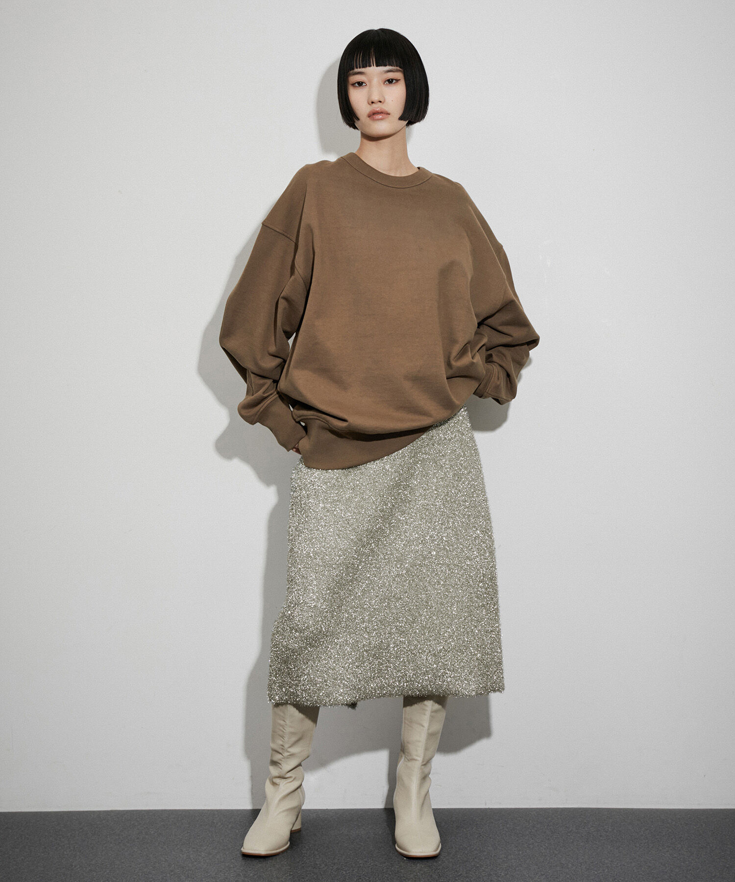 ADAM ET ROPE'「【venit for ADAM ET ROPE'】Metallic Shaggy Skirt」|スカート|