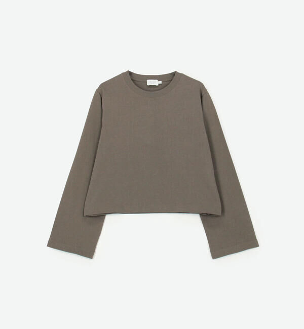 handvaerk「handvaerk | コットン クルーネック フレアスリーブ長袖Tシャツ WOMEN」|Tシャツ・カットソー|