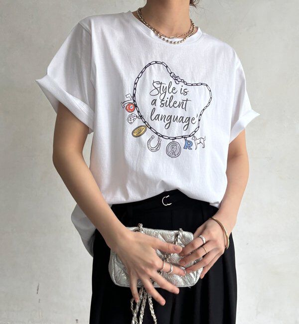  「【WEB限定】刺繍&times;プリントチャームイラストTEE」|Tシャツ・カットソー|