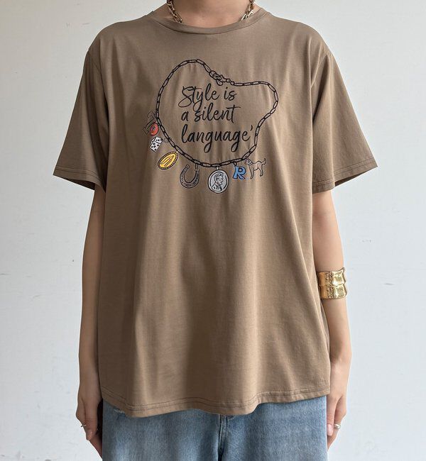  「【WEB限定】刺繍&times;プリントチャームイラストTEE」|Tシャツ・カットソー|
