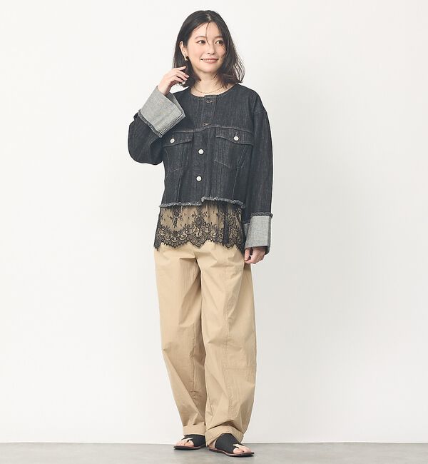 abahouse mavie「【再入荷】サテン裾レースキャミソール」|キャミソール|