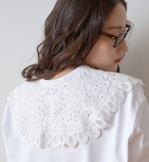 TIARA「レースカラーTシャツ」|Tシャツ・カットソー|ホワイト