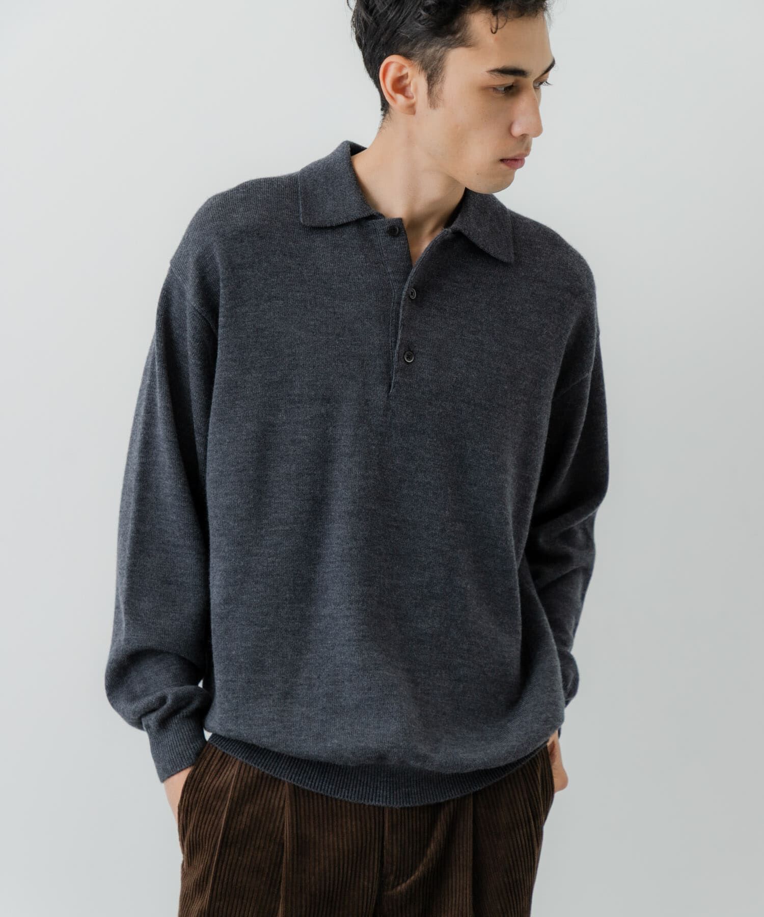 URBAN RESEARCH「CASH FEEL W/MID ニットポロ」|ニット・セーター|