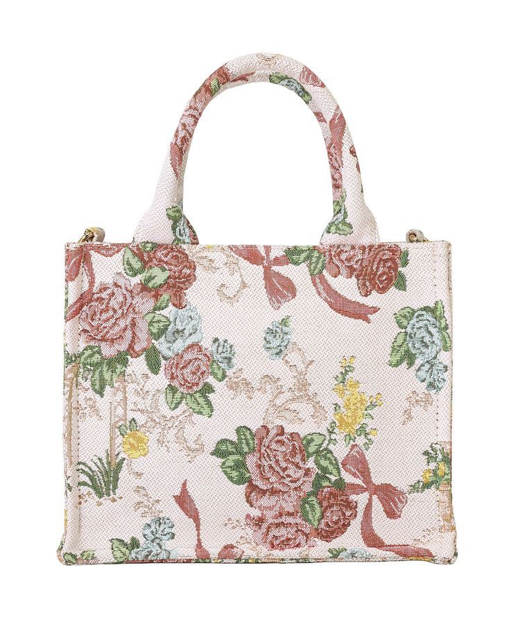 Maison de FLEUR「フラワーガーデン柄ゴブラン2Wayスクエアトート」|ハンドバッグ|