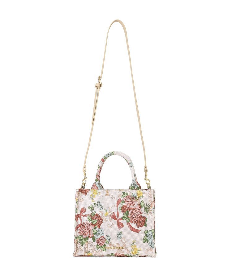 Maison de FLEUR「フラワーガーデン柄ゴブラン2Wayスクエアトート」|ハンドバッグ|